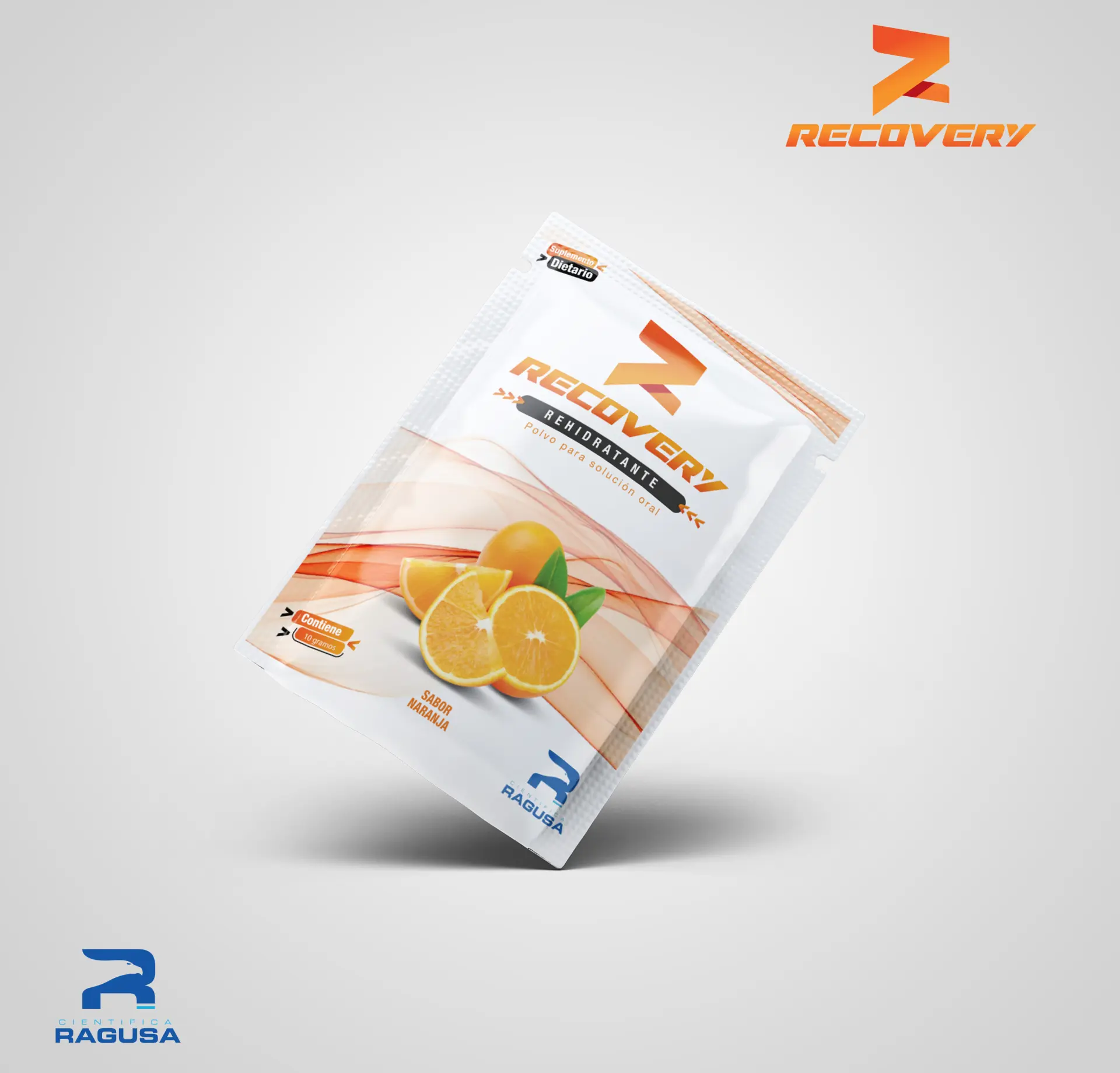 Recovery Sabor Naranja - Exhibidor x 10 sobres Sachets x 10 gr.